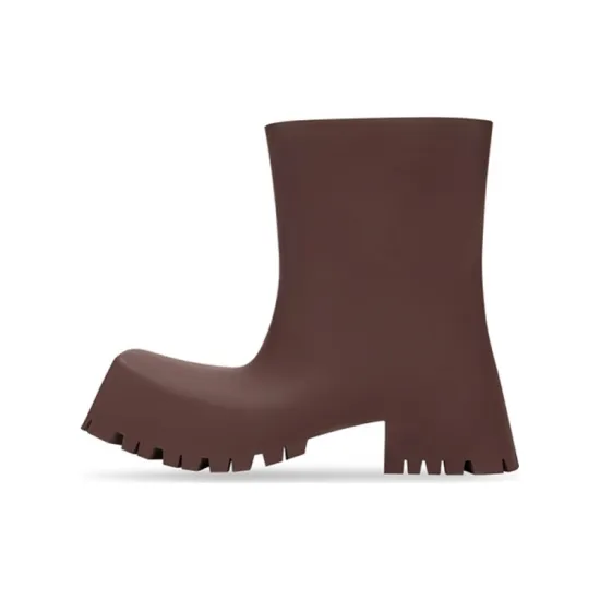 Balenciaga Trooper Rubber Boot Brown