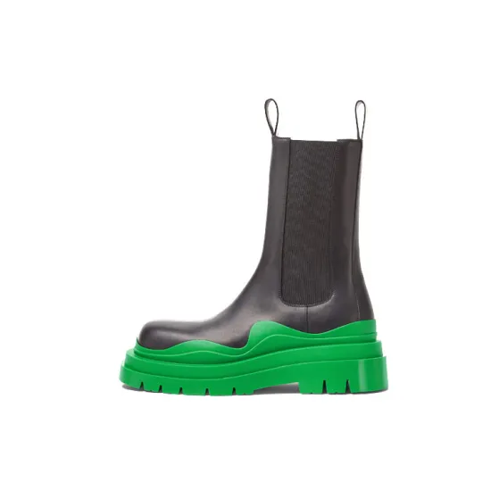 Bottega Veneta Tire Chelsea Boots Men Black Green