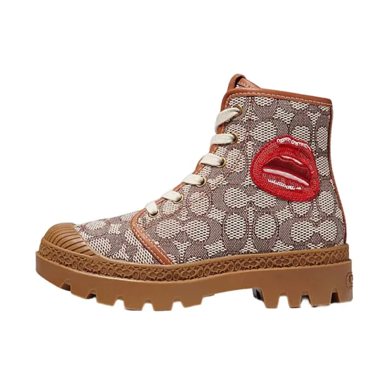 COACH Trooper Ankle Boots Women's Monogram Brown