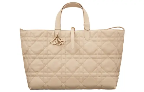 DIOR Toujours Calfskin Native Handbag Large Women's Pink Beige