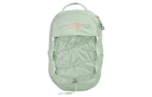 The north face, travel backpack, regenerated nylon coral gun grip, worn on the shoulder