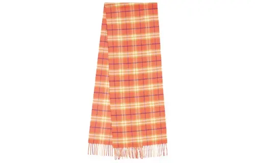 Burberry Plaid Cashmere Knit Scarves Women's Multicolor