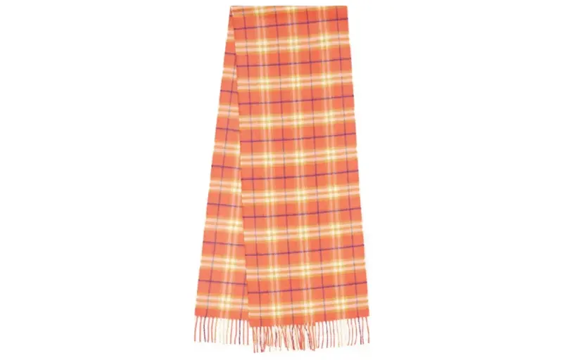 Burberry Plaid Cashmere Knit Scarves Women's Multicolor
