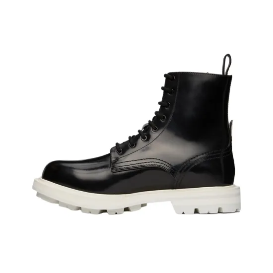Alexander McQueen Ankle Boots Men Black Gray White