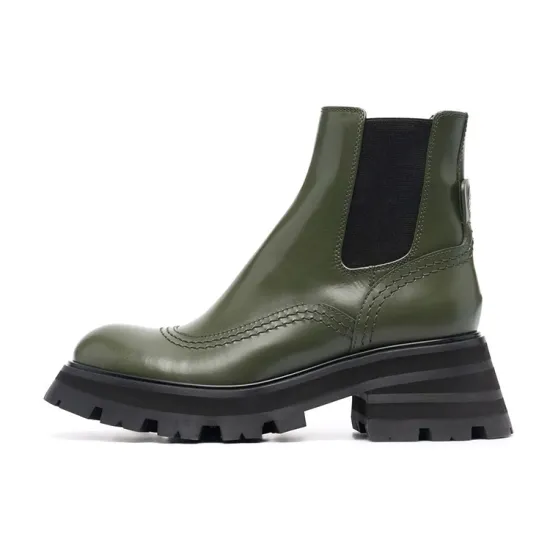 Alexander McQueen Wander Ridged-sole Leather Boots