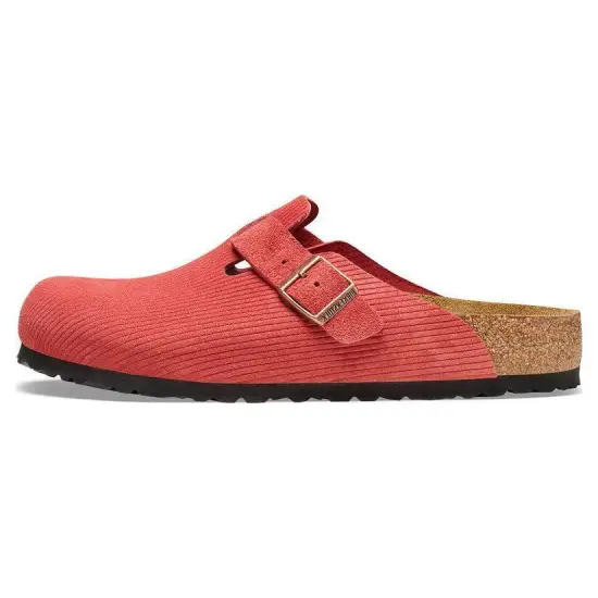 Birkenstock Boston Suede Embossed Narrow Fit 'Sienna Red'