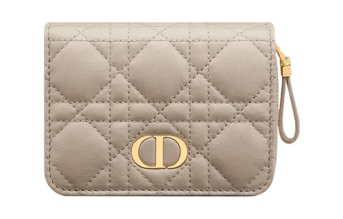 DIOR Caro Calfskin Wallet Women's Sand