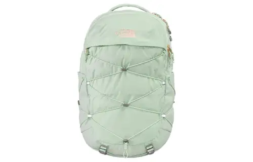 THE NORTH FACE 27L Backpack Double Shoulder Outdoor Bag Fabric Mist Sage & Dark Coral Metallic Women's