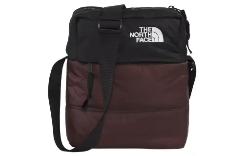 THE NORTH FACE Nuptse 4.3L One Shoulder Crossbody Outdoor Bag Nylon Dark Brown & Black Unisex