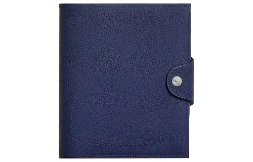 HERMES Ulysse Togo Calfskin Notebook Protective Cover Storage Bag Unisex 73 BleuSaphir Sapphire Blue