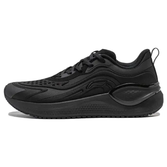 LiNing Cushioned Wear-Resistant Breathable Low-Top Running Shoes Men's Black