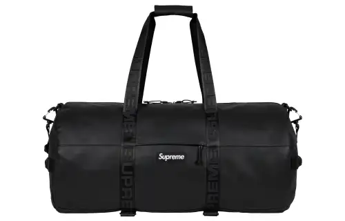Supreme 65L Cow Leather Gym Bag, Handbag, Travel Bag Unisex Black