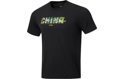 Li Ning Table Tennis Collection Table Tennis Clothing Men's Black Crew Neck Moderate
