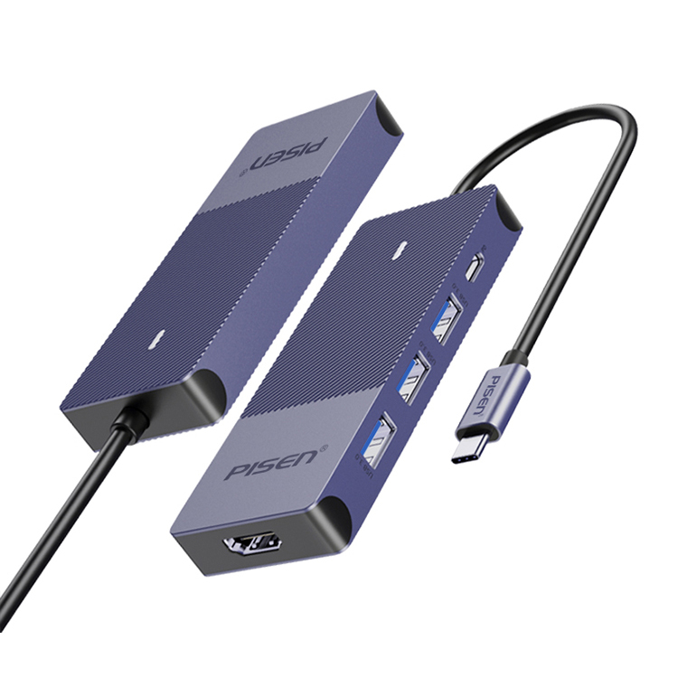 PISEN Pinsheng docking station HUB notebook PD fast charging multi-interface splitter HDMI expansion USB converter computer network cable adapter suitable for MacBook
