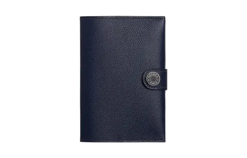 HERMES R.M.S Evercolor Calfskin Passport Holder Men's Midnight Blue