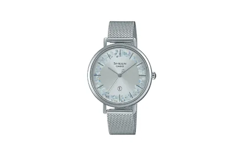 CASIO SHEEN Quartz Movement Metal Strap Watch Women's Watch Silver Dial
