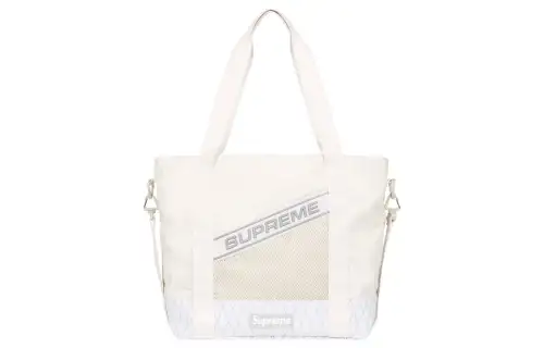 Supreme Waterproof Nylon Tote Bag, Shopping Bag, Shoulder Bag, Handbag Regular Unisex White