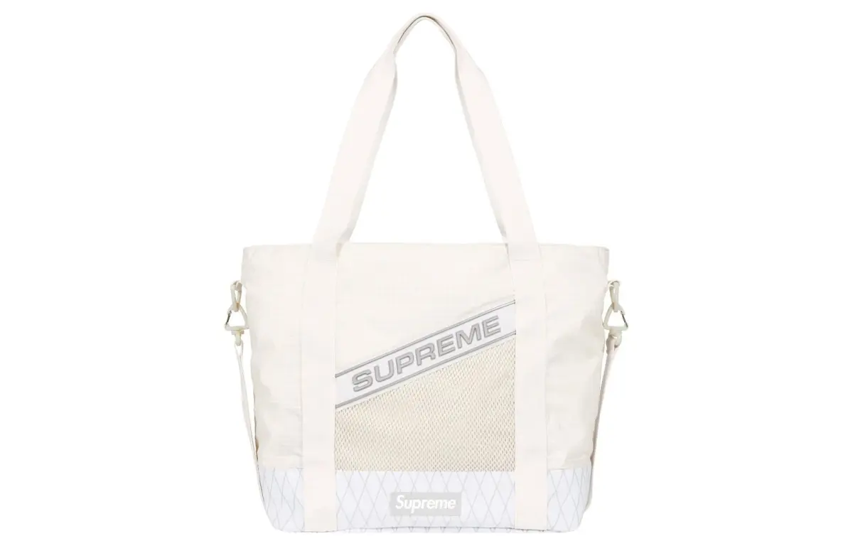 Supreme Waterproof Nylon Tote Bag, Shopping Bag, Shoulder Bag, Handbag Regular Unisex White