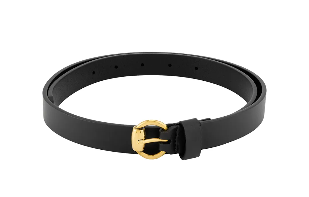 GUCCI Leather Belts Women's Black Width 1.8cm