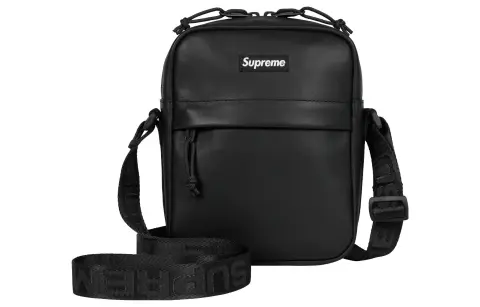 Supreme Cow Leather Crossbody Bag, Shoulder Bag Regular Unisex Black
