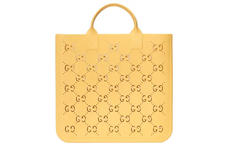 GUCCI Rubber Tote Bag, Shopping Bag, Handbag, Kids' Bag Kids' Yellow