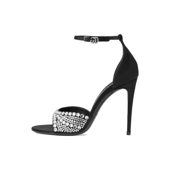 GUCCI 110mm Crystal-embellished Satin Sandals