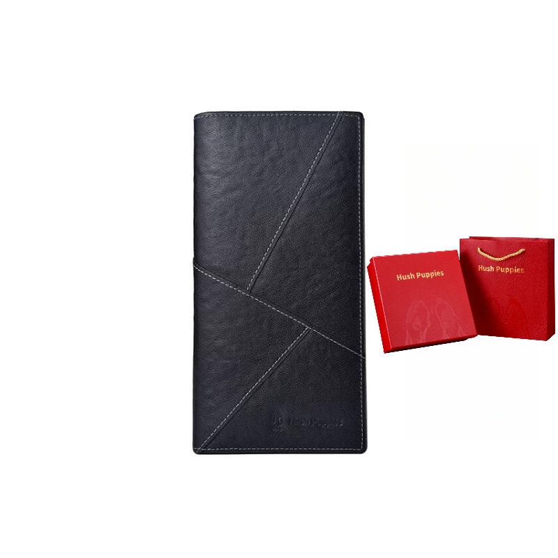 Hush Puppies Top Grain Cow Leather Wallet Medium Men's Black