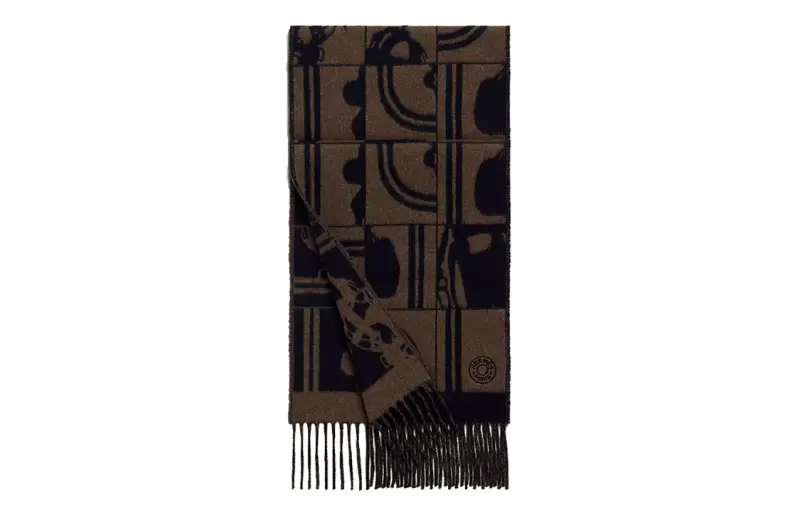HERMES Brides De Gala Cashmere Knit Scarves Men's