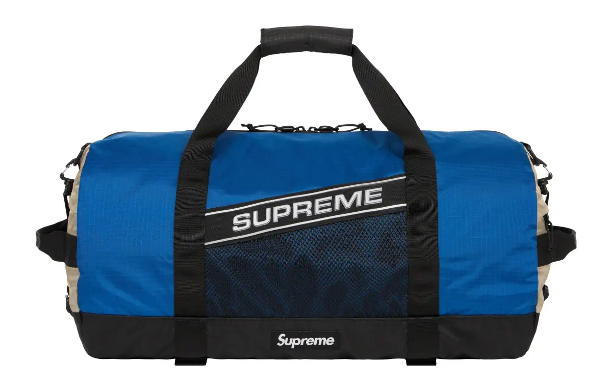 Supreme 42L Nylon Gym Bag, Shoulder Bag, Crossbody Bag, Handbag, Travel Bag Unisex Blue Gray Multicolor
