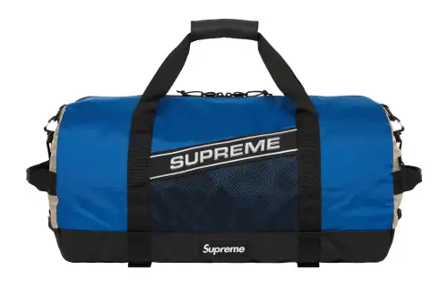 Supreme 42L Nylon Gym Bag, Shoulder Bag, Crossbody Bag, Handbag, Travel Bag Unisex Blue Gray Multicolor
