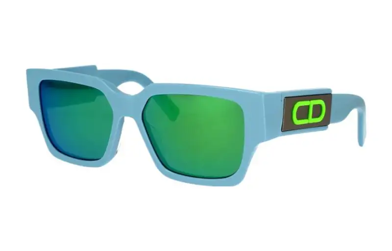 DIOR Acetate Irregular Shape Sunglasses Men's Blue