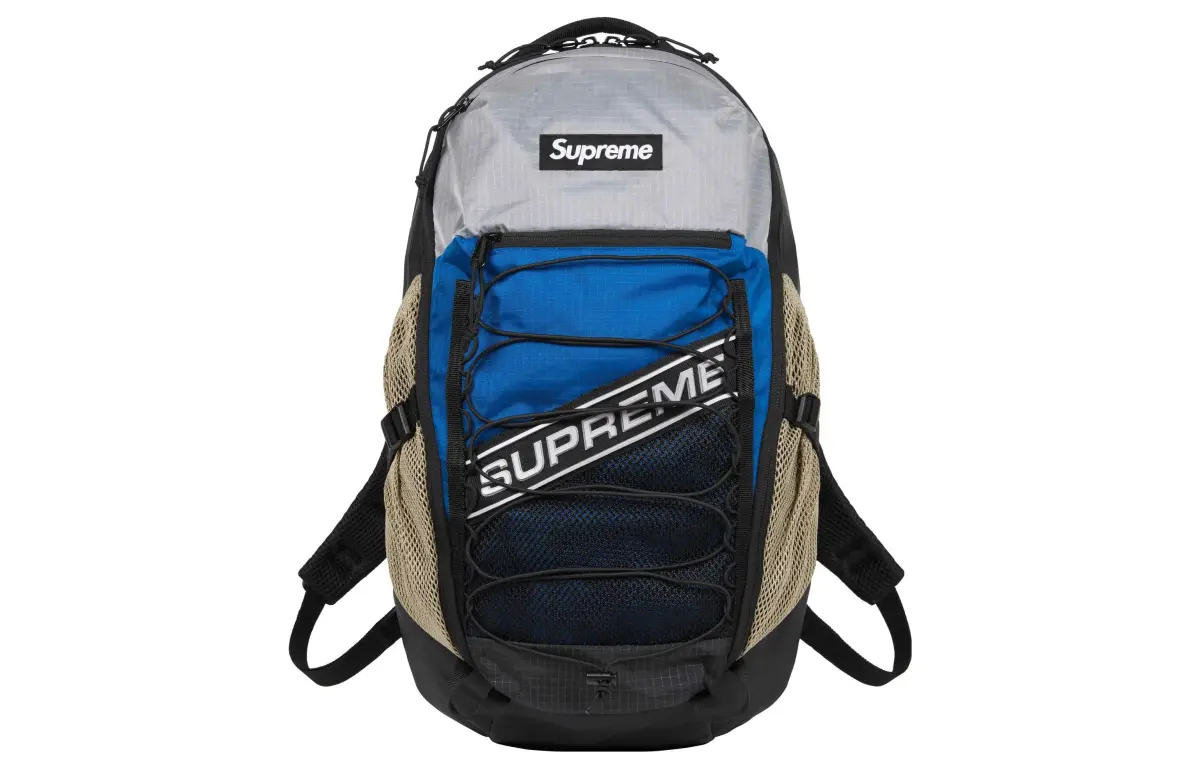 Supreme Nylon Backpack Unisex Blue Gray Multicolor