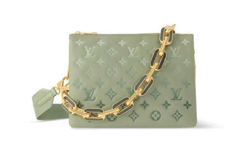 LOUIS VUITTON Coussin Sheepskin Shoulder Bag, Crossbody Bag Small Women's Light Green