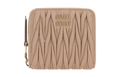 MIU MIU Lambskin Wallet Women's Sand