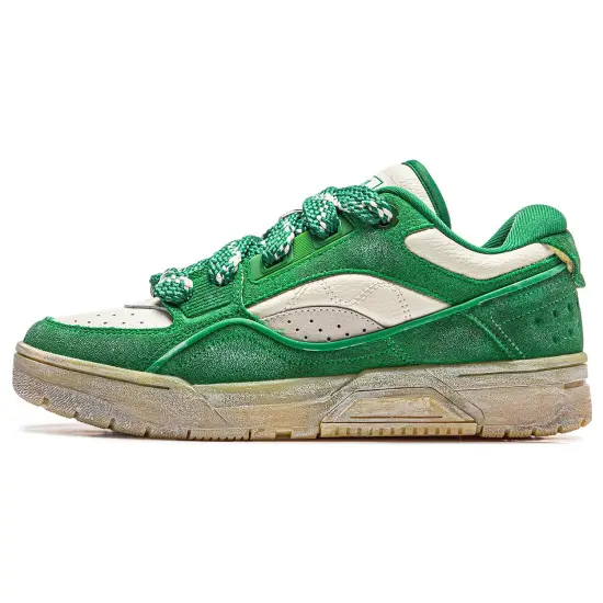 LINING RSR 101 XXL Vintage Basketball Shoes Unisex Low-Top Gray Green