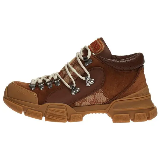 GUCCI Flashtrek Casual Shoes Men Low-Top Brown