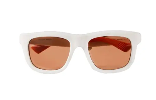 Bottega Veneta Metal Rectangular Sunglasses Men's White/Orange
