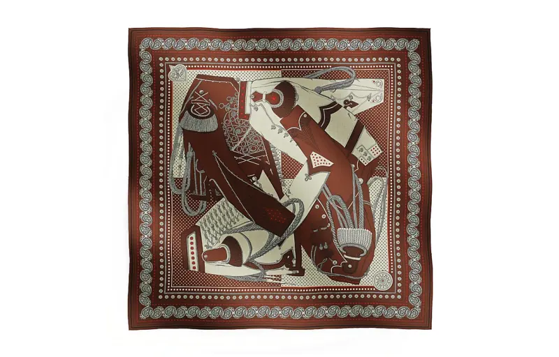 HERMES Shawls Women's Brown/Red