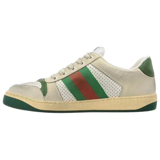 GUCCI Screener Skateboard Shoes Men Low-Top Gray Green