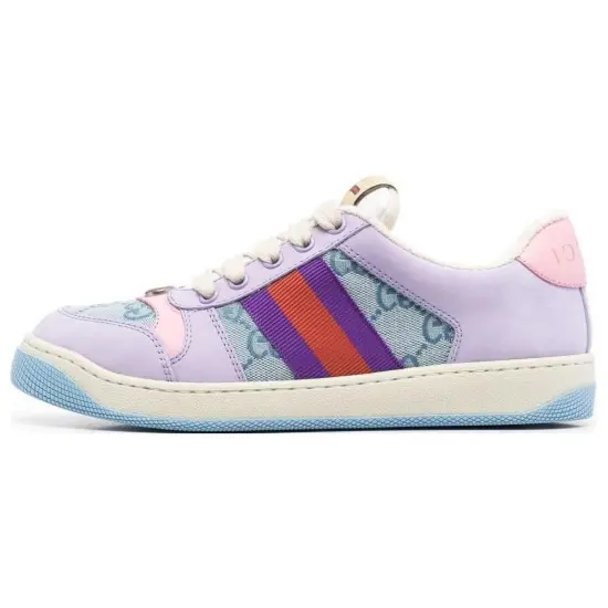 GUCCI Screener Dusty Shoes Stylish Skateboarding Shoes Women's Light Blue