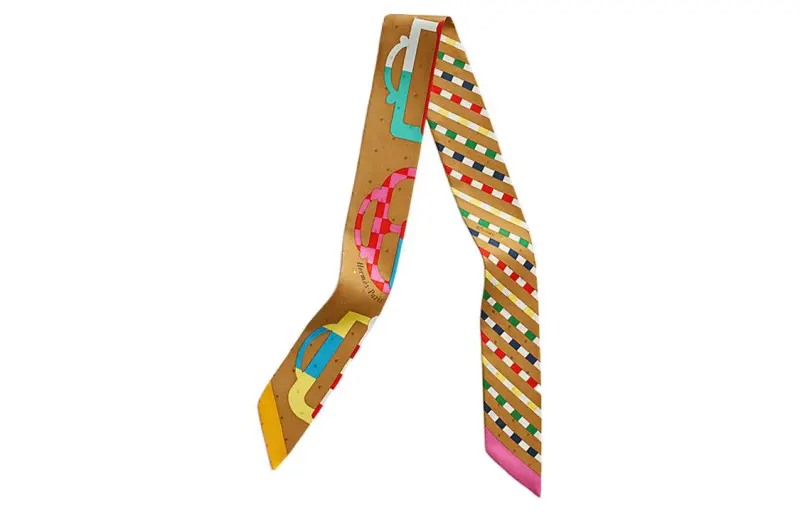 HERMES Silk Scarves Women's Brown
