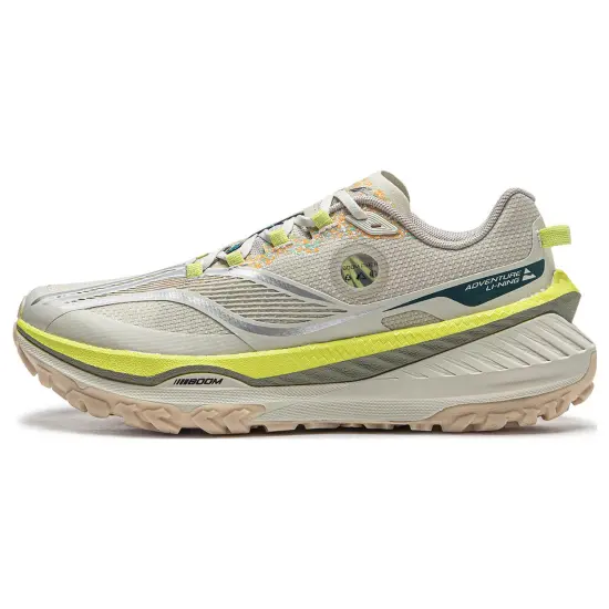 LiNing Cushioning Slip Resistant And Abrasion Resistant Low Top Running Shoes Women's Mica Gray