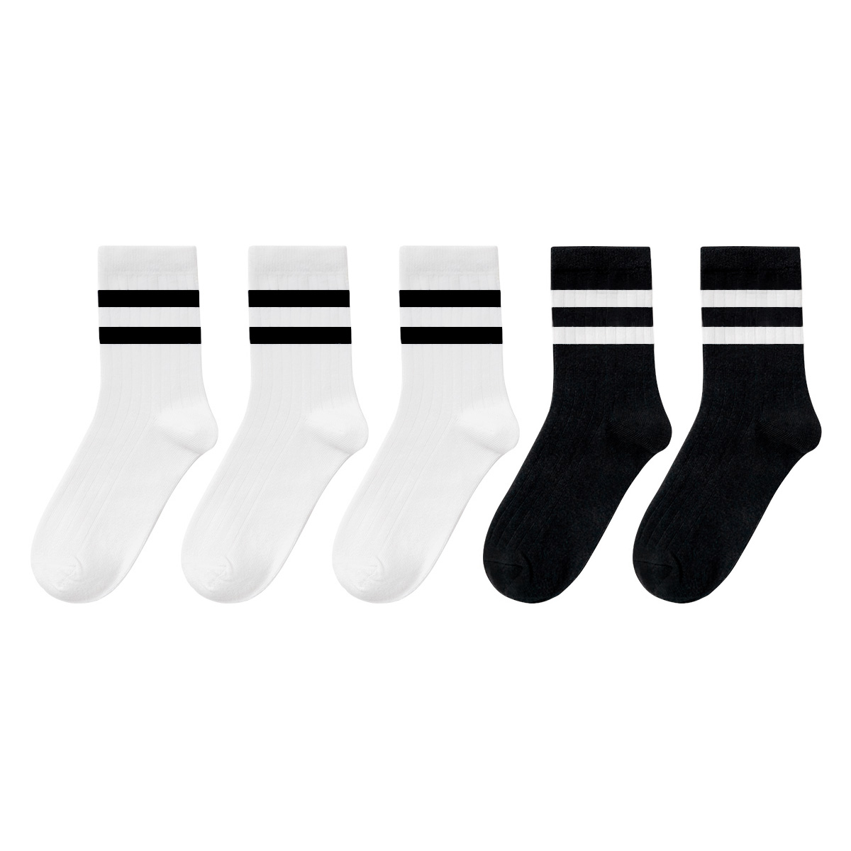 MIIOW Mid-Calf Socks Unisex 5 Pack
