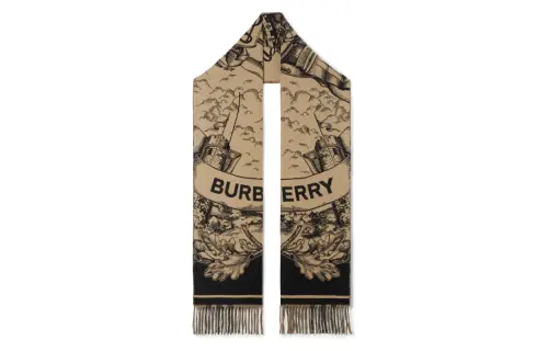 Burberry cashmere jacquard reversible scarf