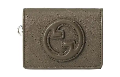 GUCCI Blondie Leather Card Holder Women's Brown