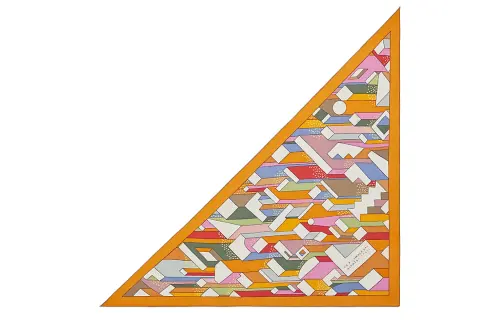 HERMES Knit Scarves Women's Sunlight Gold
