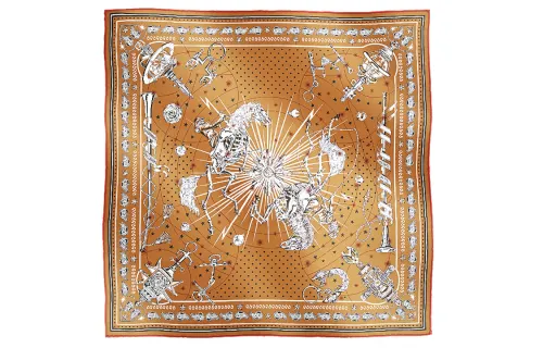 HERMES Silk Scarves Women's Yellow