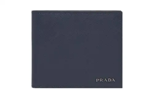 PRADA Saffiano Cow Leather Wallet Men's Marine Blue/Light Gray