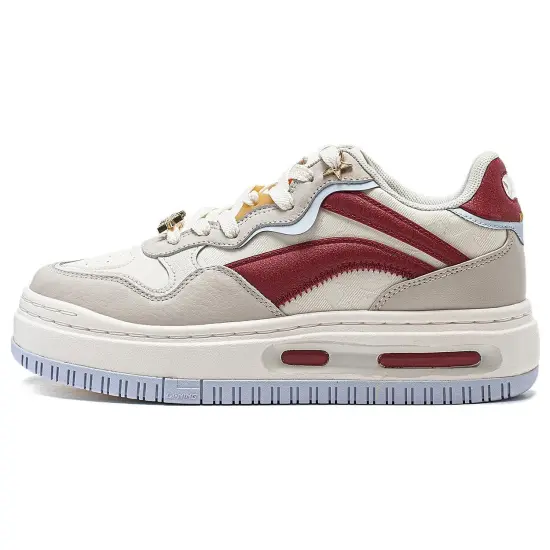 LINING Future C1 Skateboard Shoes Women's Low-Top Gray Red
