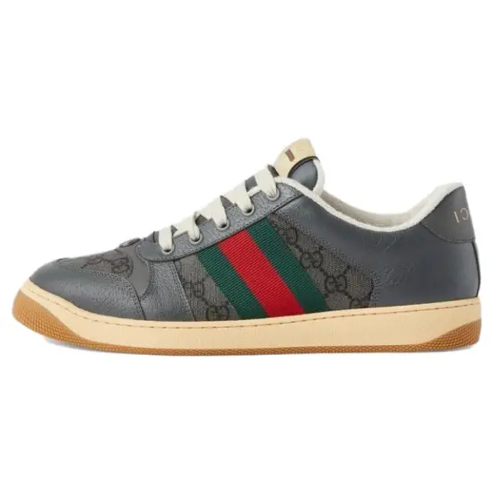 GUCCI Screener Skateboard Shoes Men Low-Top Gray